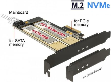 DELOCK PCI EXPRESS X4 > WEWNĘTRZNY M.2- B + WEWNĘTRZNY NVME M.2 M (89630)