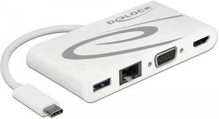 DELOCK DOCKINGSTATION USB C 3.1 > HDMI 4K + VGA + LAN + USB, ADAPTER (87731)