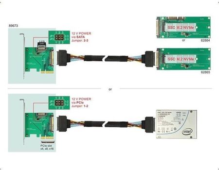 DELOCK PCIE X4 CARD>1X INT. NVME ST - SFF-8639 (89673)