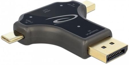 DELOCK  MONITOR ADAPTER Z USB TYPE-C/DP/MINIDP DO HDMI (F), 4K 60HZ, CZARNY (64060)
