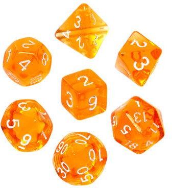 Rebel Komplet kości RPG Mini Kryształowe Pomarańczowe