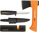 FISKARS 1057913 siekiera + nóż + ostrzałka
