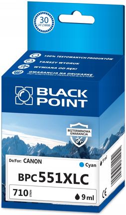 BLACK POINT TUSZ  CLI551 CYAN CANON MG5450 IX6850 BPC551XLC