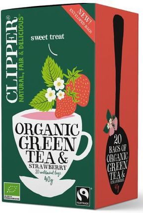 Herbata Clipper, Herbata zielona z truskawką FAIR - zdjęcie 1