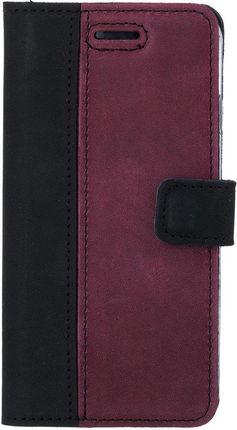 Surazo Wallet Case Nubuk Czarny I Burgund Do Sony Xperia Xa1
