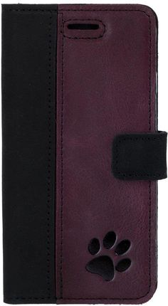 SURAZO WALLET CASE NUBUK CZARNY I BURGUND ŁAPA PSA DO SAMSUNG GALAXY NOTE 8