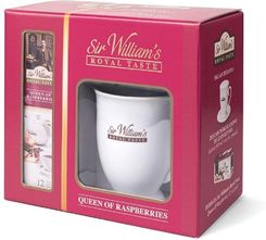 Sir Williams Zestaw prezentowy Royal, kubek + 12 herbat Queen of Raspberries 48g  - Kosze prezentowe i upominki