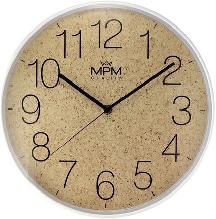 MPM-Quality Zegar Ścienny Korek Biały Odcienie Brązowego (E0140460051)