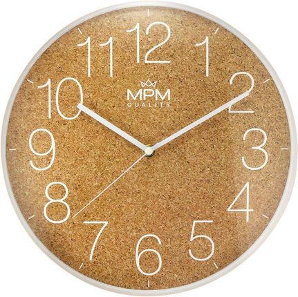 MPM-Quality Zegar Ścienny Korek Biały Odcienie Brązowego (E0140460052)