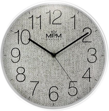 MPM-Quality Zegar Ścienny Korek Odcienie Szarości I Srebra Biały (E0140460092)