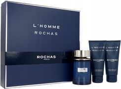 Rochas L'Homme Zestaw Woda Toaletowa 100 ml +Żel Pod Prysznic 100 + Ash/B/100 ml