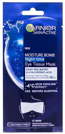 Garnier Skin Naturals Maska na tkaninie na oczy intensywnie nawilżająca z kwasem hialuronowym i wodą morską 6 g
