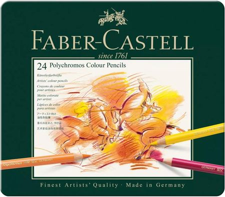 Faber Castell Kredki Ołówkowe 24Kol Metalowe Opakowanie Polychromos Fc110024