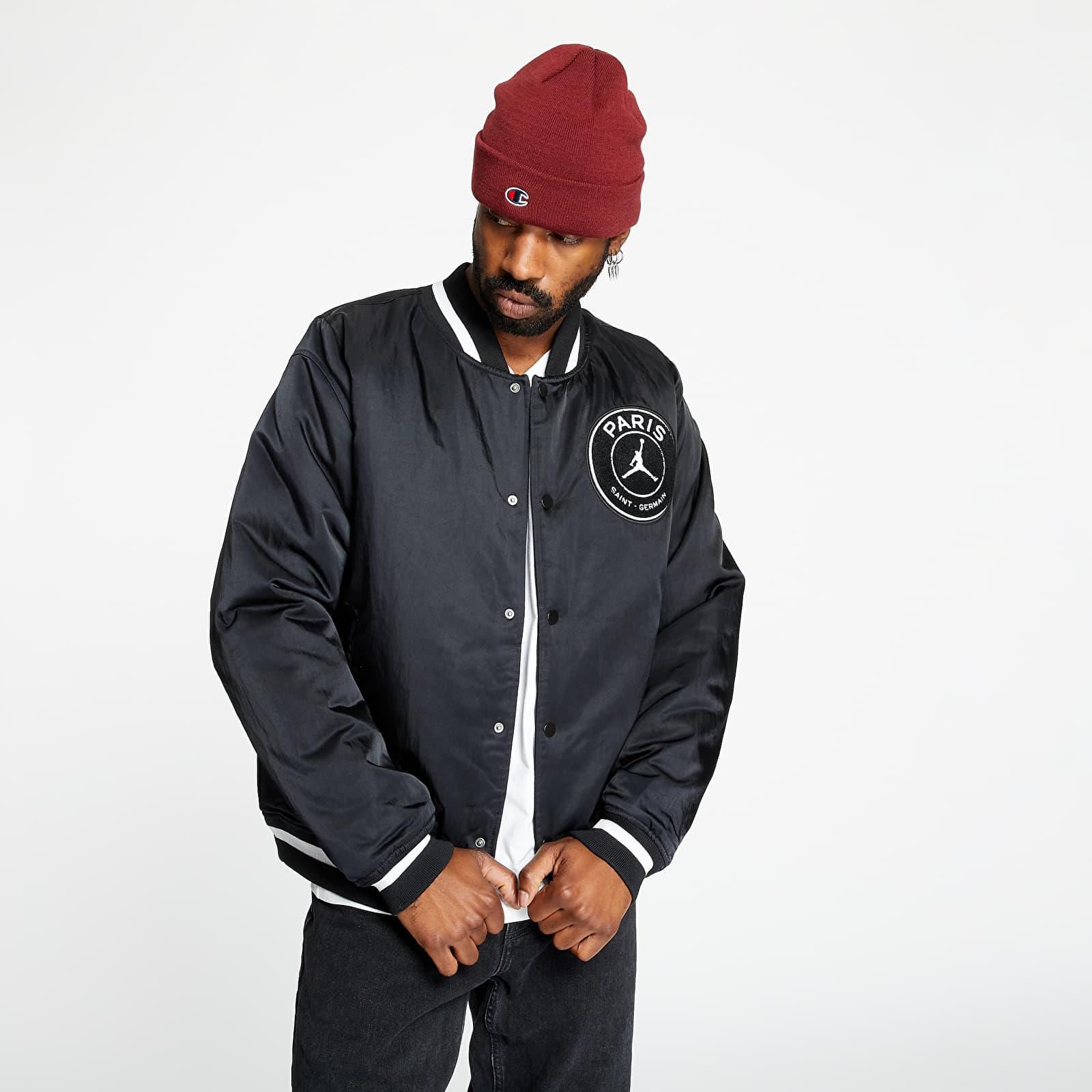 レア　PSG×Jordan VARSITY JACKET スタジャン 人気話題コラボ！Nike Jordan x PSG Varsity Jacket Black (Nike