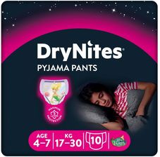 Zdjęcie Huggies Pieluchomajtki na noc 4-7 lat DRYNITES Girl (17-30 kg) 10 szt - Pierzchnica