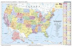 Usa Stany Zjednoczone Mapa Ścienna Polityczna - zdjęcie 1