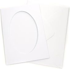 Zdjęcie KARTY PASSE PARTOUT OVAL 10,5X15CM 5+5 BIAŁE, GALE - Szamotuły