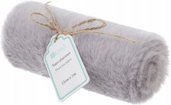 Zdjęcie DPCRAFT FUTRO PLUSZOWE SZARE RĘKODZIEŁO 15CM X1M - Nowe