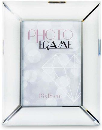 PIGMEJKA RAMKA NA ZDJĘCIE SZKLANA SREBRNA 25X20X1 CM