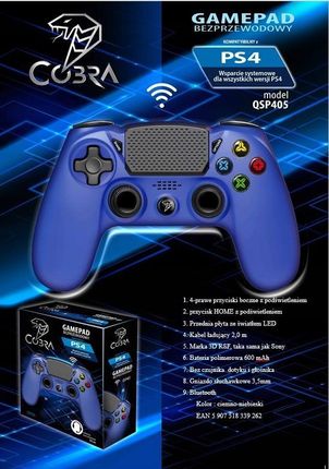 COBRA Dark QSP405 PS4 Niebieski - zdjęcie 5