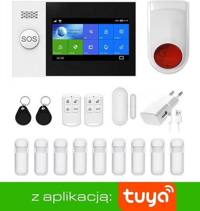 Erda Electronic alarm GSM + WiFi z aplikacją TUYA SMART - PG107 R9 + syrena 120 db - 9 czujników 120 dB