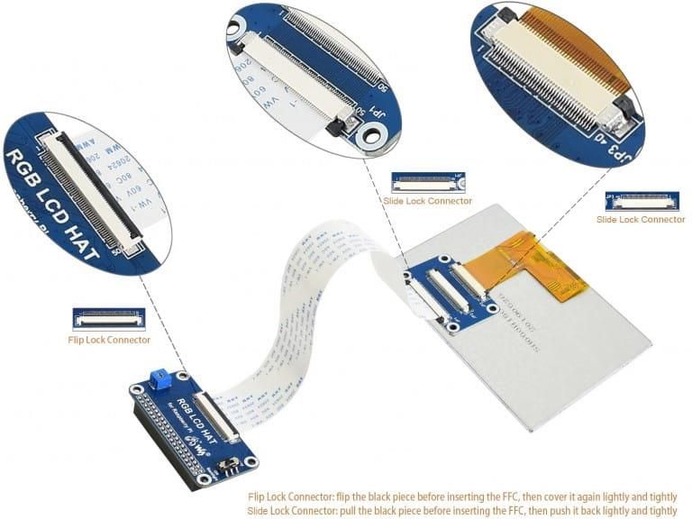 Waveshare Wyświetlacz 5" 800X480 Ips Z Interfejsem Dpi Dla Raspberry Pi - zdjęcie 8 Waveshare Wyświetlacz 5" 800X480 Ips Z Interfejsem Dpi Dla Raspberry Pi