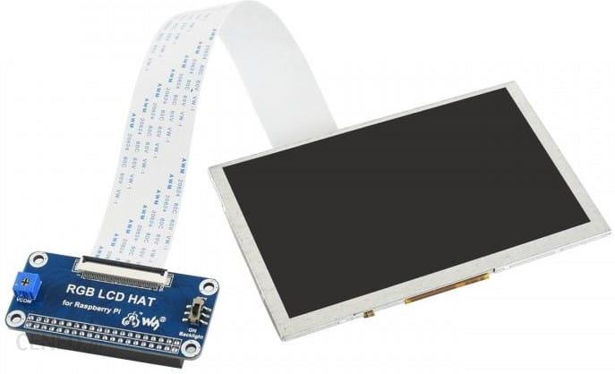 Waveshare Wyświetlacz 5" 800X480 Ips Z Interfejsem Dpi Dla Raspberry Pi