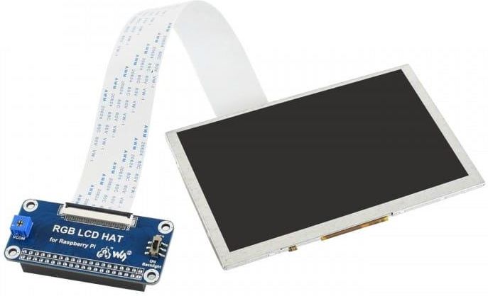 Waveshare Wyświetlacz 5" 800X480 Ips Z Interfejsem Dpi Dla Raspberry Pi - zdjęcie 9 Waveshare Wyświetlacz 5" 800X480 Ips Z Interfejsem Dpi Dla Raspberry Pi