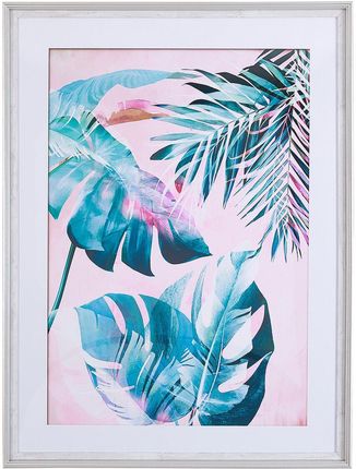 Beliani Obraz w ramie 60 x 80 cm plakat liście palmy na papierze kolorowy Agena
