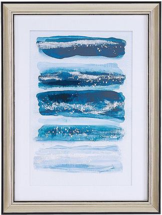 Beliani Obraz w ramce niebieski abstrakcyjny wygląd akwareli 30 x 40 cm Ferate