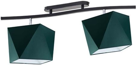 Plafon sufitowy LYSNE Corona 2x60 W E27 zieleń butelkowa/czarny 27x60 cm