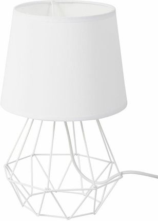 Lampka nocna stołowa diament z abażurem DEKORACJADOMU.PL, biała 