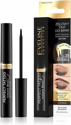 Eveline Perfect Tattoo Żelowy Tint Do Brwi 6W1 Dark Brown 6ml