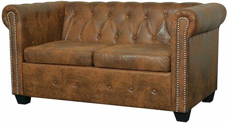 2-osobowa brązowa sofa w stylu Chesterfield - Charlotte 2Q