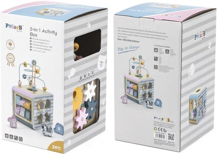 Viga Toys Polar B Activity Box Drewniane Centrum Gier 5w1 - zdjęcie 2 Viga Toys Polar B Activity Box Drewniane Centrum Gier 5w1