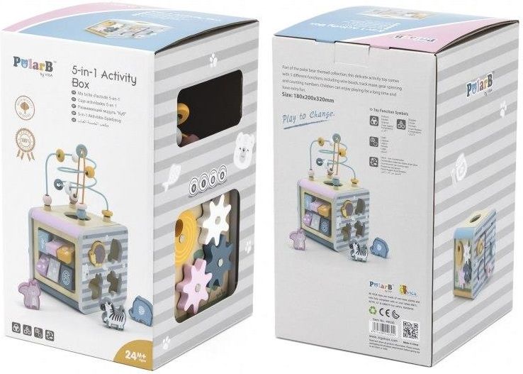 Viga Toys Polar B Activity Box Drewniane Centrum Gier 5w1