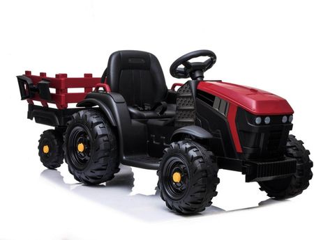 Super-Toys Wielki Traktor Na Akumulator Z Przyczepą Miękkie Koła Miękkie Siedzenie/Bdm0925