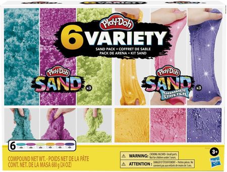 Hasbro Play-Doh Sand - Piasek Syrenie kolory 6-Pak F0103