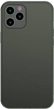 Baseus Frosted Glass Case Sztywne etui z elastyczną ramką iPhone 12 Pro Max Ciemnozielony (WIAPIPH67N-WS06)