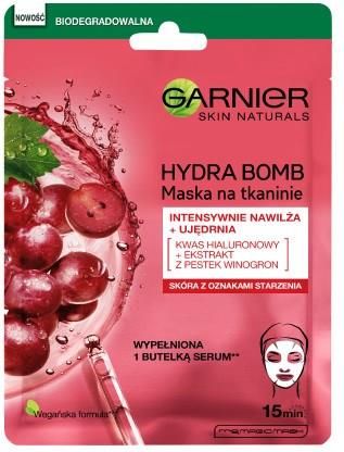 Garnier Skin Naturals Hydra Bomb Maska na tkaninie ujędrniająca z ekstraktem z pestek winogron 28 g