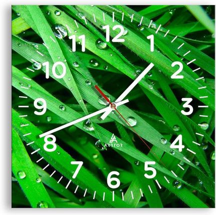 Arttor Zegar ścienny Zagraj w zielone 30x30cm typ AC Cyferblat liczby Szkło