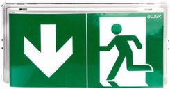 Awex Oprawa Awaryjna Exit Led 1W 130Lm 1H Dwuzadaniowa At Biała + Pu31 Ete 1W B 1 Sa At Wh
