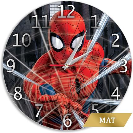Marvel Zegar Ścienny Matowy Spider Man 001 Czarny (Mwcspiderm081)
