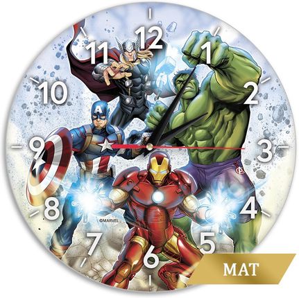 Marvel Zegar Ścienny Matowy Avengers 001 (Mwcaven001)