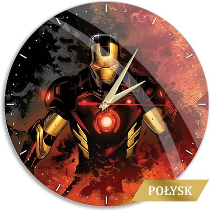 Marvel Zegar Ścienny Z Połyskiem Iron Man 002 (Mwciman022)