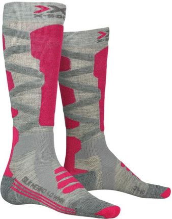 X-Socks Skarpety Damskie Ski Rider 4.0 Woman Szaro Różowe