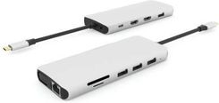 ESTUFF PRZEJŚCIÓWKA ESTUFF 12 W 1 DISPLAY PORT/ HDMI/ USB-C/ LAN/ VGA - BIAŁA  (ES623009)