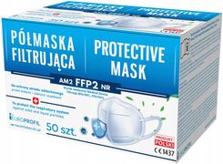 Profesjonalna Maska AM2 FFP2 NR z zapinką na głowę, Polska produkcja, Badania Medyczne w CIOP, Najwyższy poziom filtracji - Maski przeciwpyłowe i ochronne