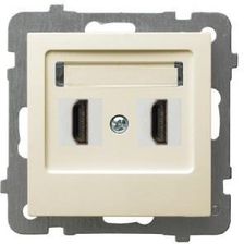 Zdjęcie Ospel Gniazdo Hdmi Podwójne Ecru As Gpk2Gp27 - Łazy