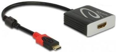 DELOCK  ADAPTER USB C(M)->HDMI(F) 4K 60HZ (THUNDERBOLT 3/DISPLAYPORT ALTMODE AKTYWNY CZARNY  (65400)